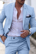 Gallery viewerに画像を読み込む, Men's Linen Suits Summer Beach Wedding Suits 2 Piece Suits Tailored Fit 2024
