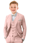 Charger l'image dans la visionneuse de la galerie, Summer Casual Linen 3 Piece Boys Suit Jacket Vest Pant Set
