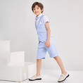 Cargar la imagen en la vista de la galería, Summer Boys Suit 4Pcs Shirt Vest Shorts Tie Set
