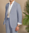 Cargar la imagen en la vista de la galería, Casual Summer Lightweight Seersucker Suit Shorts Mens Set
