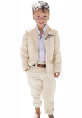 Load image into Gallery viewer, Linen Boys Summer Slim Fit 2 Pieces Linen Suit Jacket Pant
