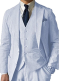 Cargar la imagen en la vista de la galería, Casual Beach Wedding Summer Seersucker Blazer Vest Pants 3 Piece Men Suit
