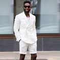 Bild in Galerie-Betrachter laden, Linen Casual Slim Fit Cotton Men Blazer & Shorts Suits
