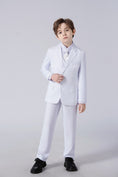 Charger l'image dans la visionneuse de la galerie, White Tuxedo 5 Piece Boys Suits
