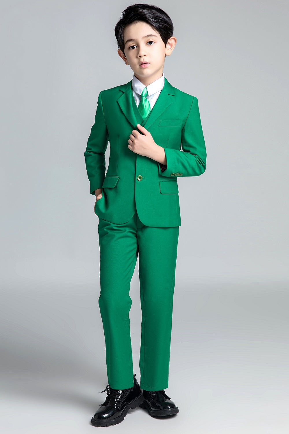 Green Kid Boys Classic 5 Piece Boys Suits