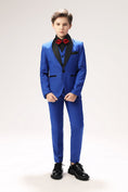 Gallery viewerに画像を読み込む, Royal Blue Toddler Tuxedo 5 Pieces Wedding Outfit
