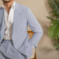 Gallery viewerに画像を読み込む, Casual Summer Lightweight Seersucker Suit Shorts Mens Set
