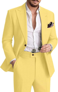 Load image into Gallery viewer, Men's Linen Suit Two-Piece Casual Suit Beach Wedding Party Blazer Pants Set
