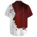 Load image into Gallery viewer, Blood stains Casual Men's Shirt Holiday Summer Turndown Short Sleeve Red Shirt
