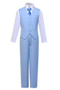 Load image into Gallery viewer, Light Blue 2 Piece Kids Boys' Vest and Pants Dress Suits Set
