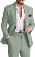 Load image into Gallery viewer, Men's Linen Suit Two-Piece Casual Suit Beach Wedding Party Blazer Pants Set
