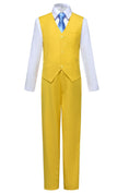 Cargar la imagen en la vista de la galería, Yellow 2 Piece Kids Boys' Vest and Pants Dress Suits Set
