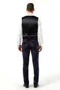 Gallery viewerに画像を読み込む, Navy Velvet Unique Patterned Party 3 Piece Men Suits
