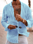 Cargar la imagen en la vista de la galería, Men's Linen Shirt Summer Shirt Beach Shirt Spring & Summer Hawaiian Holiday Casual Shirt
