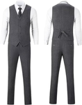 Load image into Gallery viewer, Retro Tweed Herringbone Long Blazer 3 Pieces Mens Suits 3690
