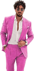 Cargar la imagen en la vista de la galería, Summer Casual Linen Men's  2 Piece Suit Blazer Pants Set
