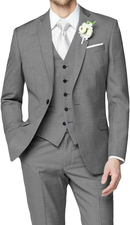 Wedding Groomsmen Prom Business 3 Piece Men's Suit