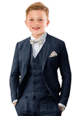 Cargar la imagen en la vista de la galería, Summer Casual Linen 3 Piece Boys Suit Jacket Vest Pant Set
