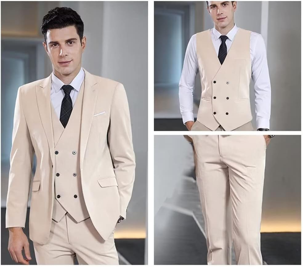 Double Breasted Suit One Button 3 Piece Men's Suit