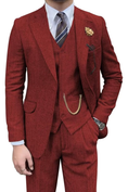 Bild in Galerie-Betrachter laden, Retro Slim Fit Herringbone Tuxedos Herringbone 3 Piece Men's Suits（upgrade version）
