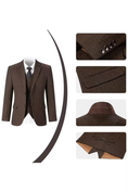 Bild in Galerie-Betrachter laden, Retro Slim Fit Herringbone Tuxedos Herringbone 3 Piece Men's Suits（upgrade version）
