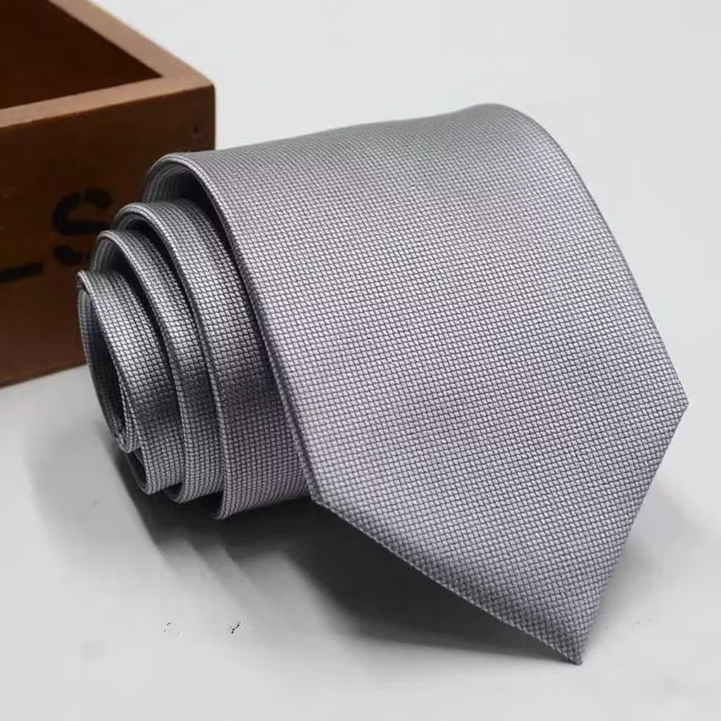 Silver textured tie for men formal choice for work and weddings