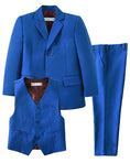 Bild in Galerie-Betrachter laden, Royal Blue 3 Piece Kids Boys' Formal Blazer Vest and Pants Dress Suits Set
