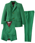 Cargar la imagen en la vista de la galería, Green 3 Piece Kids Boys' Formal Fit Blazer Vest and Pants Dress Suits Set
