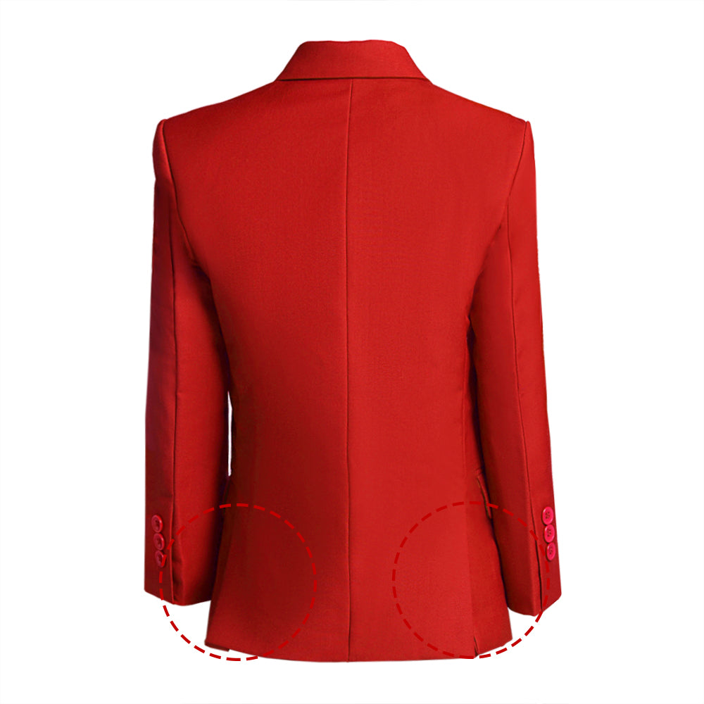 Red Boys Formal Blazer, Elegant School Jacket