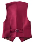 Cargar la imagen en la vista de la galería, Burgundy 3 Piece Kids Boys' Formal Blazer Vest and Pants Dress Suits Set
