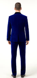 Bild in Galerie-Betrachter laden, Blue Velvet Wedding Formal Party Business 4 Piece Men Suits Online MS011
