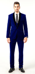 Load image into Gallery viewer, Blue Velvet Wedding Formal Party Business 4 Piece Men Suits Online MS011
