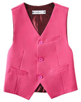 Gallery viewerに画像を読み込む, Pink 4 Piece Boys' Formal Suit Set with Vest Pants Dress Shirt and Tie BS43
