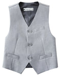 Cargar la imagen en la vista de la galería, Gray 4 Piece Boys' Formal Suit Set with Vest Pants Dress Shirt and Tie BS40
