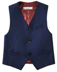 Cargar la imagen en la vista de la galería, Blue 4 Piece Boys' Formal Suit Set with Vest Pants Dress Shirt and Tie BS37
