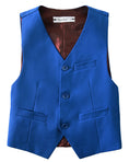 Bild in Galerie-Betrachter laden, Royal Blue 3 Piece Kids Boys' Formal Blazer Vest and Pants Dress Suits Set
