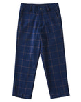 Load image into Gallery viewer, Plaid Blue 4 Piece Boys' Formal Suit Set with Vest Pants Dress Shirt and Tie BS44
