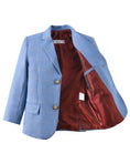 Cargar la imagen en la vista de la galería, Plaid Blue 3 Piece Kids Boys' Formal Blazer Vest and Pants Dress Suits Set
