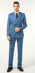 Cargar la imagen en la vista de la galería, Dusty Blue Formal Party Business Banquet 5 Piece Men Suits Online MS013
