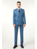 Cargar la imagen en la vista de la galería, Dusty Blue Formal Party Business Banquet 5 Piece Men Suits Online MS013
