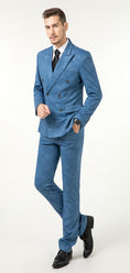 Cargar la imagen en la vista de la galería, Dusty Blue Formal Party Business Banquet 5 Piece Men Suits Online MS013
