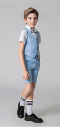 Bild in Galerie-Betrachter laden, Light Blue Frosted Outfit Summer 4 Piece Kids Boys Suit
