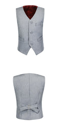 Load image into Gallery viewer, Light Gray 3 Buttons Boys Girls Fully Lined Formal Suit Vest
