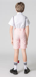 Gallery viewerに画像を読み込む, Pink 4 Piece Kids Boys' Formal Party Dress Suits Set With Suspenders
