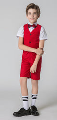 Cargar la imagen en la vista de la galería, Red Outfit Summer 4 Piece Kids Boys Suit
