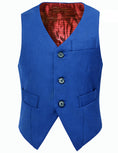 Charger l'image dans la visionneuse de la galerie, Royal Blue 3 Buttons Boys Girls Fully Lined Formal Suit Vest
